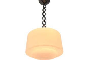 Art Deco Pendant Lamp with Original Milk Glass Shade, 1930s